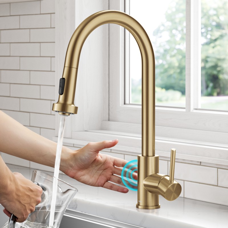 Bolden™ Touchless Sensor 2-Function Single Handle Pull Down Kitchen Faucet in Spot-Free Brushed Brass