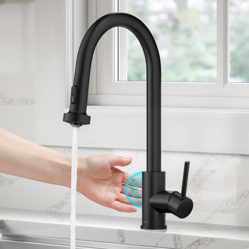 Bolden™ Touchless Sensor 2-Function Single Handle Pull Down Kitchen Faucet in Matte Black