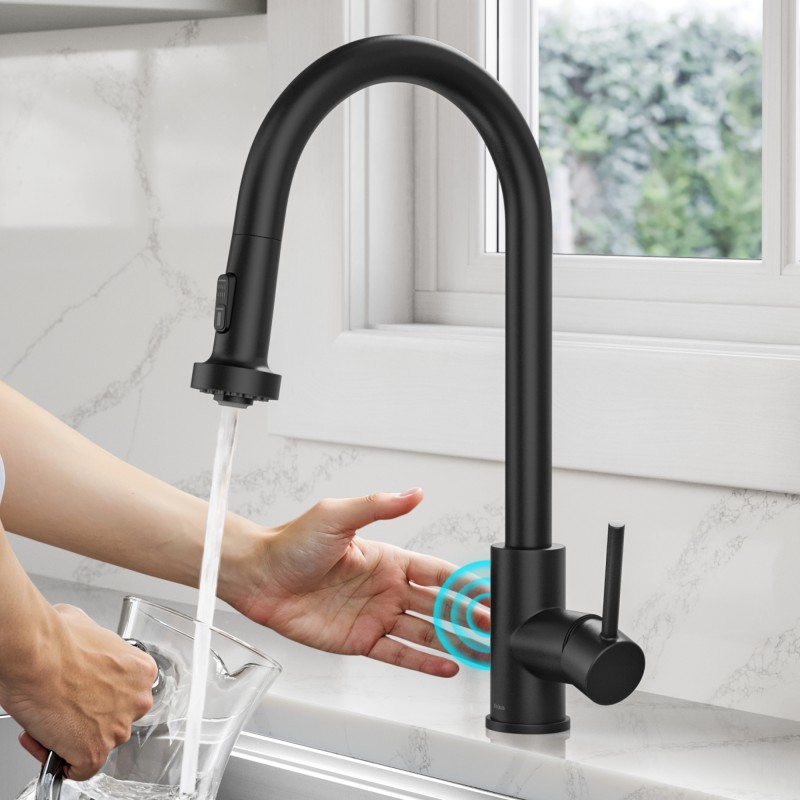 Bolden™ Touchless Sensor 2-Function Single Handle Pull Down Kitchen Faucet in Matte Black