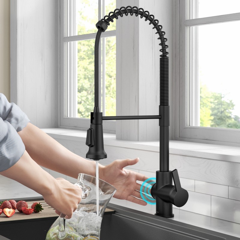 Britt™ Touchless Sensor Commercial Pull-Down Single Handle Kitchen Faucet in Matte Black