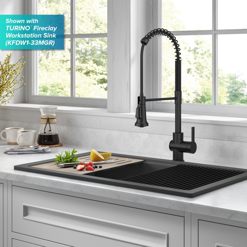 Britt™ Touchless Sensor Commercial Pull-Down Single Handle Kitchen Faucet in Matte Black