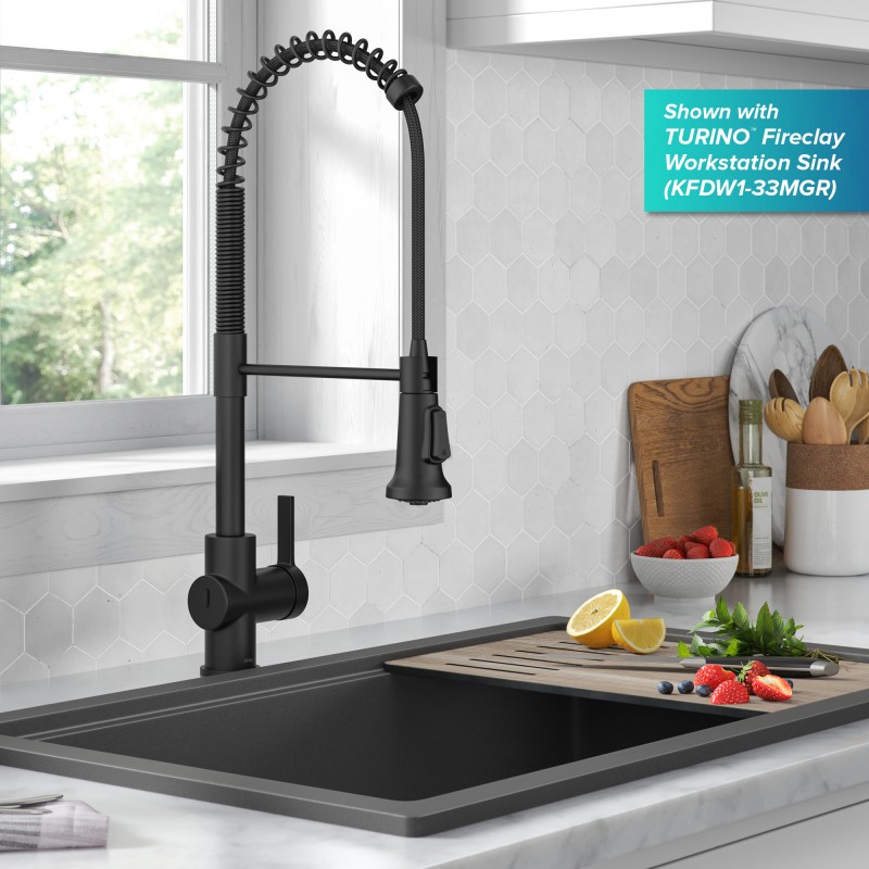 Britt™ Touchless Sensor Commercial Pull-Down Single Handle Kitchen Faucet in Matte Black