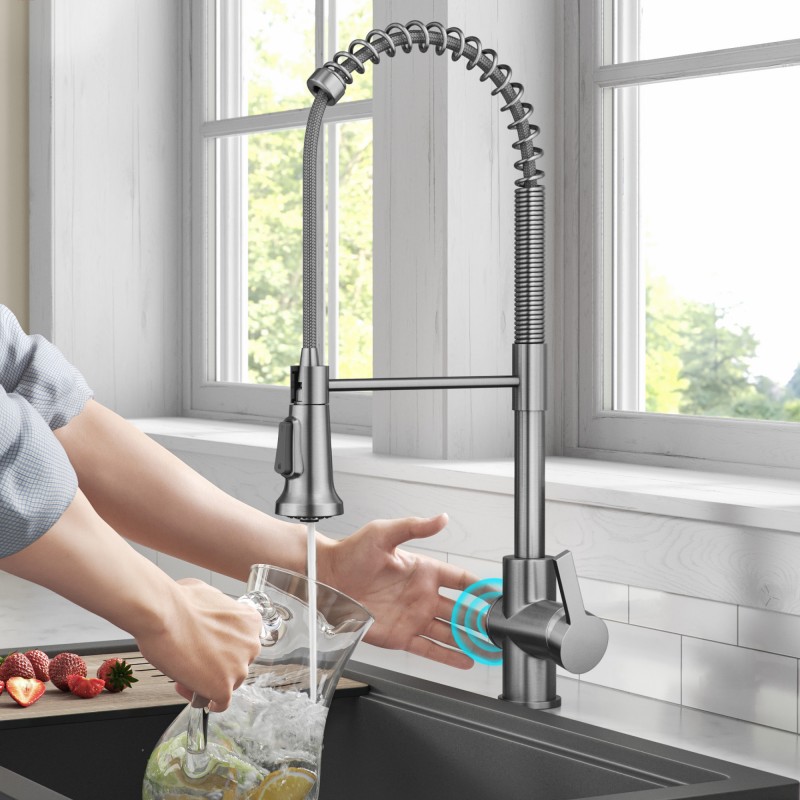 Britt™ Touchless Sensor Commercial Pull-Down Single Handle Kitchen Faucet in Spot Free Stainless Steel