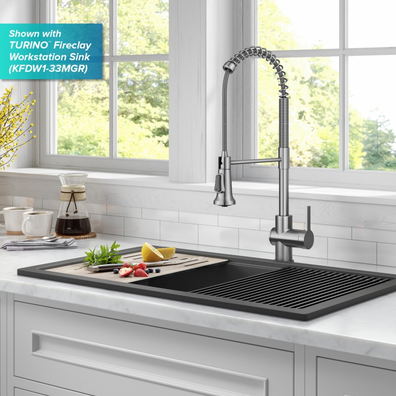 Britt™ Touchless Sensor Commercial Pull-Down Single Handle Kitchen Faucet in Spot Free Stainless Steel