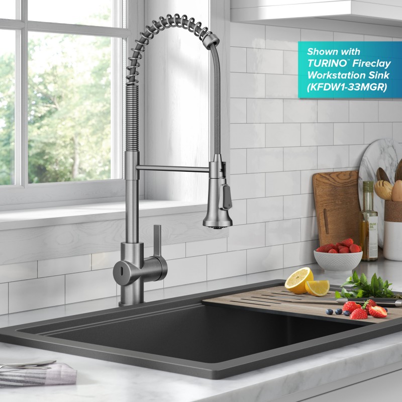 Britt™ Touchless Sensor Commercial Pull-Down Single Handle Kitchen Faucet in Spot Free Stainless Steel