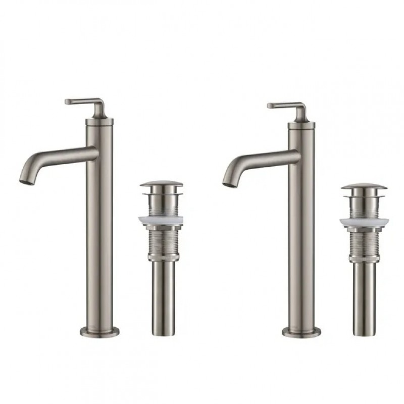 Ramus™ Single Handle Vessel Bathroom Sink Faucet with Pop-Up Drain in Spot Free Stainless Steel (2-Pack)