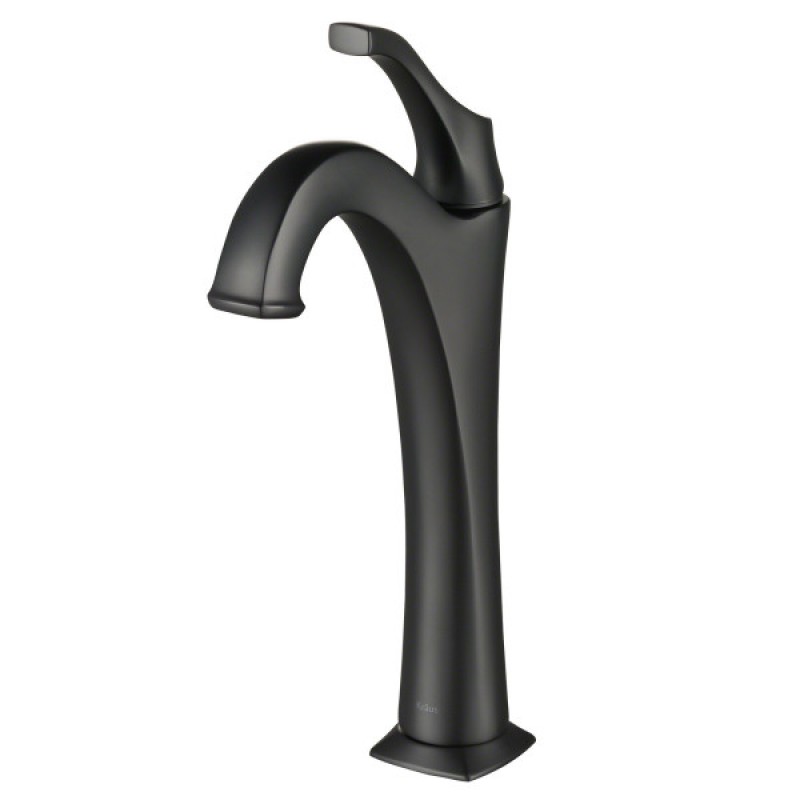 Ramus™ Single Handle Vessel Bathroom Sink Faucet with Pop-Up Drain in Matte Black