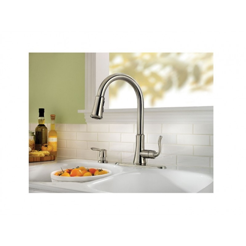 Cagney 1-Handle, Pull-Down Kitchen Faucet - Stainless Steel
