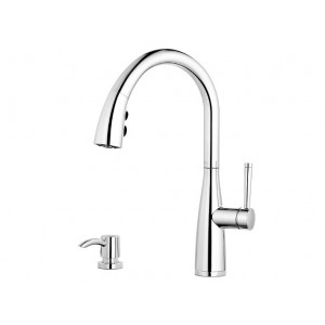 Raya 1-Handle Pull-Down Kitchen Faucet With Soap D...