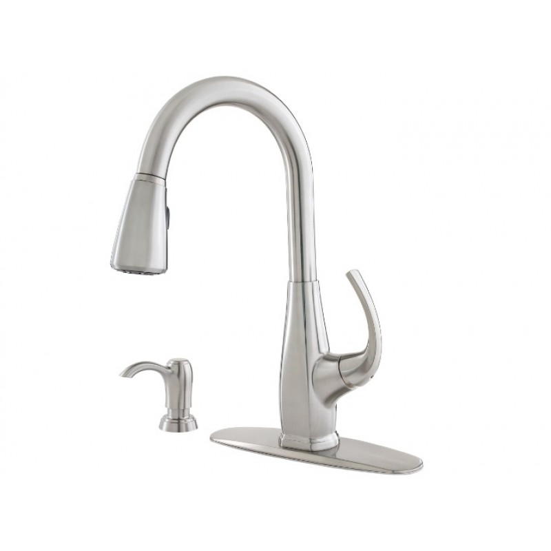 Selia 1-Handle, Pull-Down Kitchen Faucet - Stainless Steel