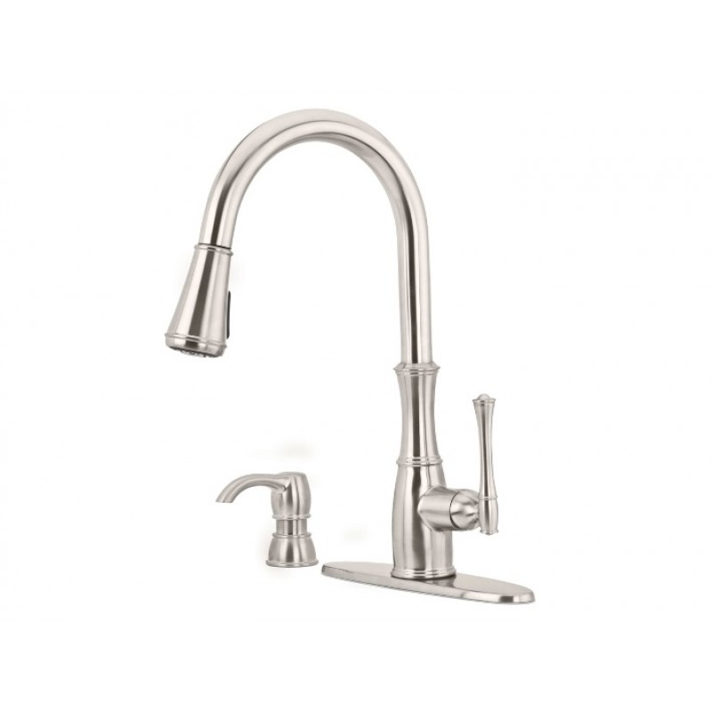 Wheaton 1-Handle, Pull-Down Kitchen Faucet - Stainless Steel