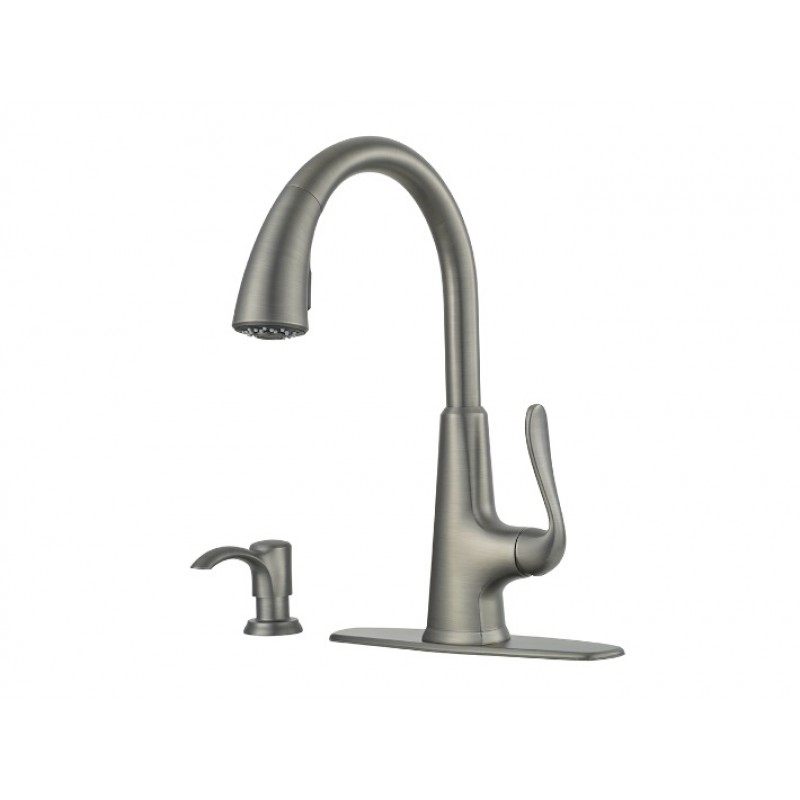 Pasadena 1-Handle, Pull-Down Kitchen Faucet - Slate
