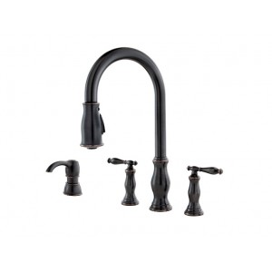 Hanover 2-Handle, Pull-Down Kitchen Faucet - Tusca...