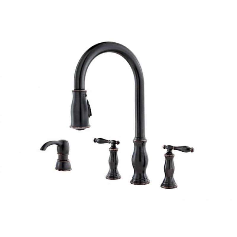 Hanover 2-Handle, Pull-Down Kitchen Faucet - Tuscan Bronze