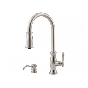 Hanover 1-Handle, Pull-Down Kitchen Faucet - Stain...