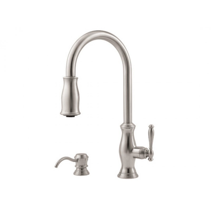 Hanover 1-Handle, Pull-Down Kitchen Faucet - Stainless Steel