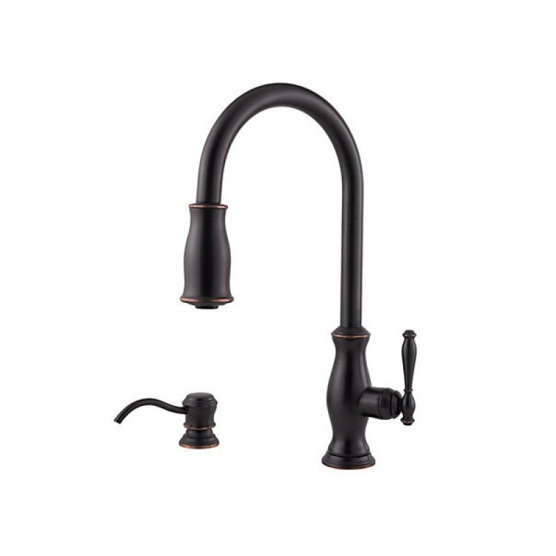 Hanover 1-Handle, Pull-Down Kitchen Faucet - Tuscan Bronze