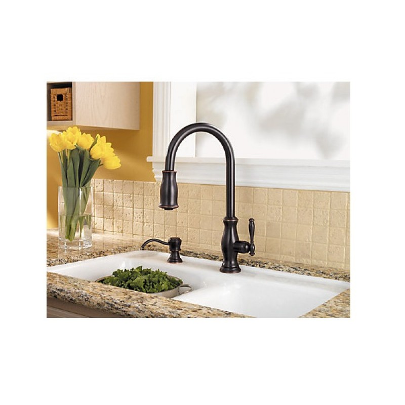 Hanover 1-Handle, Pull-Down Kitchen Faucet - Tuscan Bronze