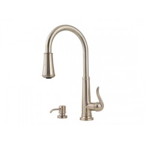 Ashfield 1-Handle, Pull-Down Kitchen Faucet - Brus...