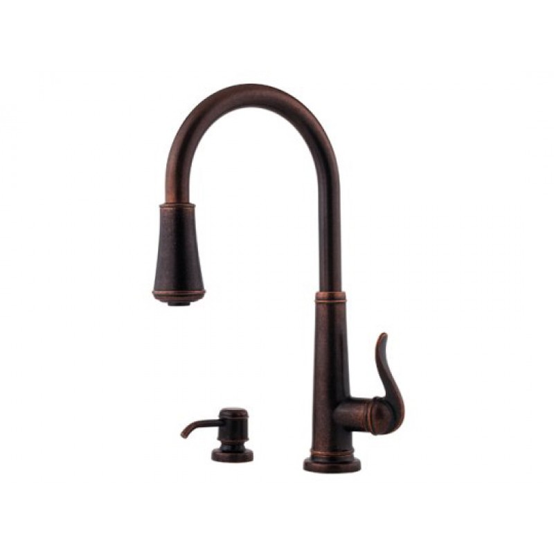 Ashfield 1-Handle, Pull-Down Kitchen Faucet - Rustic Bronze