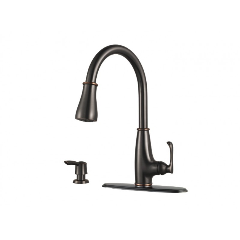 Ainsley 1-Handle, Pull-Down Kitchen Faucet - Tuscan Bronze