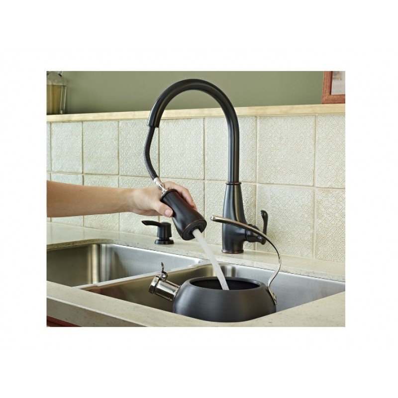 Ainsley 1-Handle, Pull-Down Kitchen Faucet - Tuscan Bronze