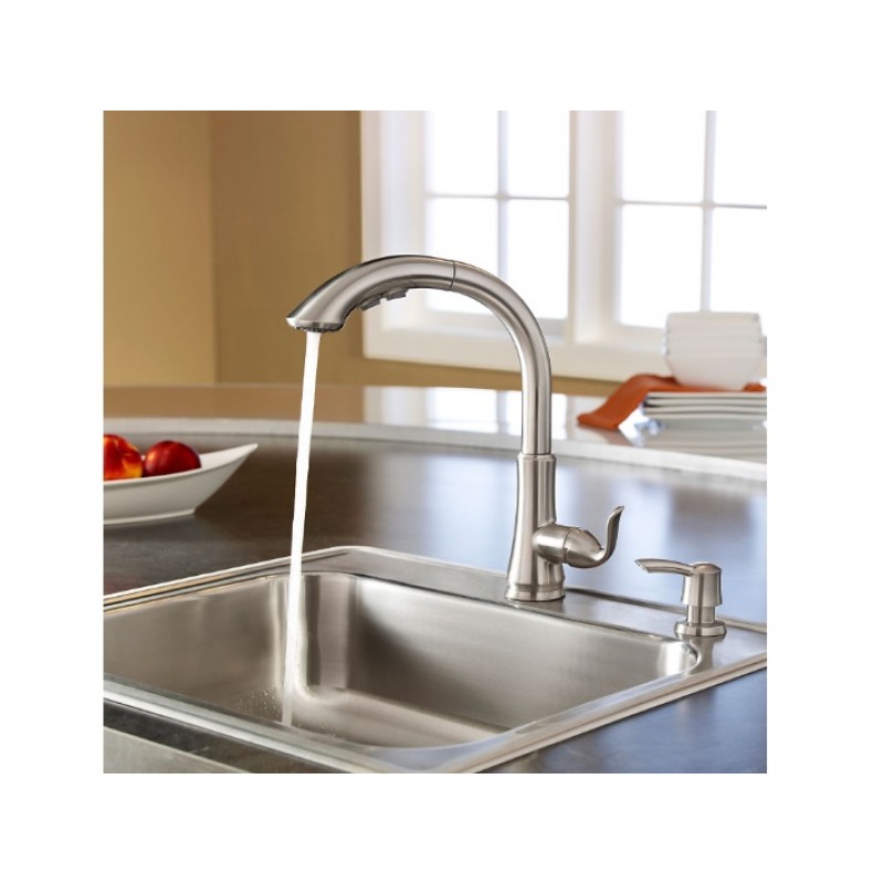 Avalon 1-Handle, Pull-Out Kitchen Faucet - Stainless Steel