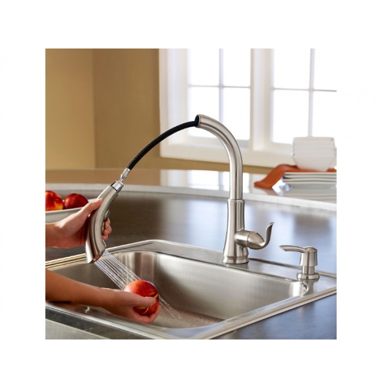 Avalon 1-Handle, Pull-Out Kitchen Faucet - Stainless Steel