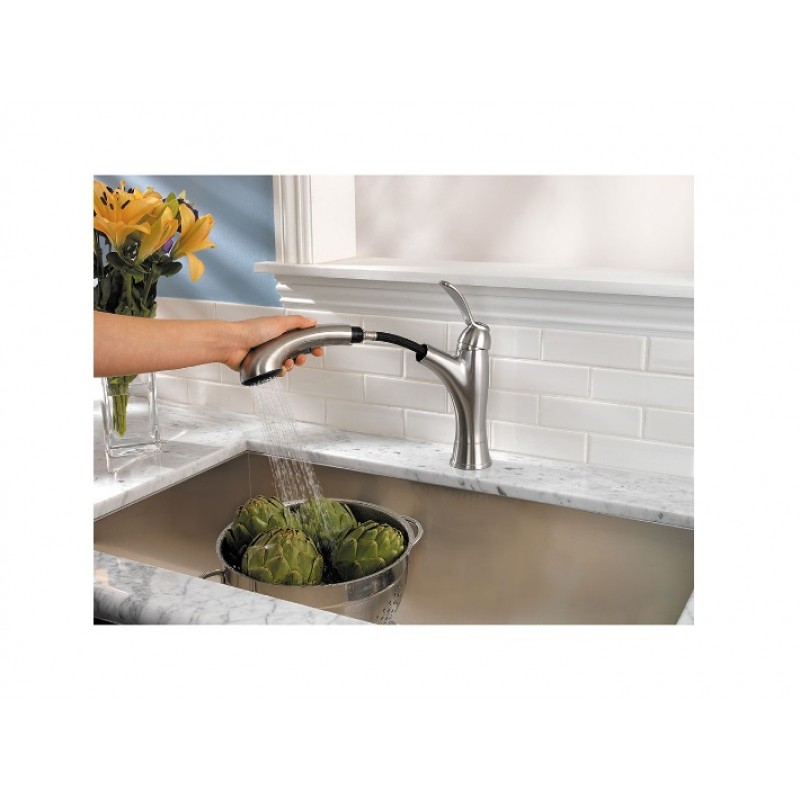 Clairmont 1-Handle, Pull-Out Kitchen Faucet - Stainless Steel