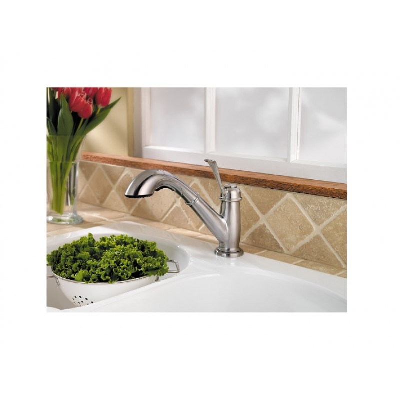 Bixby 1-Handle, Pull-Out Kitchen Faucet - Stainless Steel
