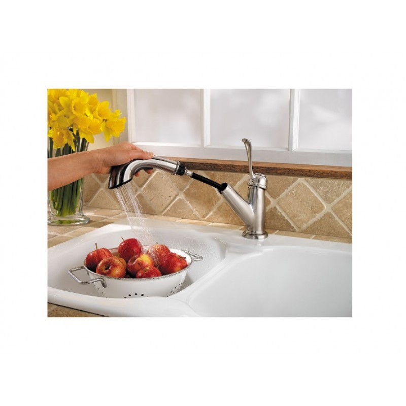 Bixby 1-Handle, Pull-Out Kitchen Faucet - Stainless Steel