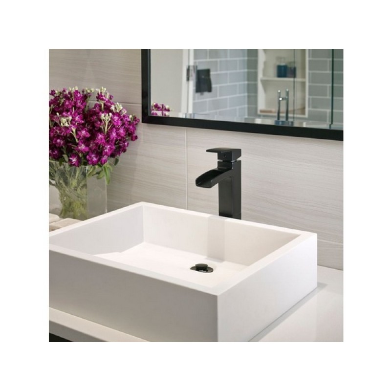 Kenzo Single Handle Trough Vessel Bath Faucet - Black