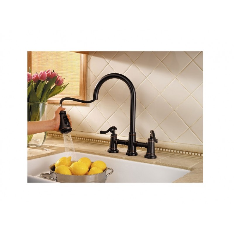 Ashfield 2-Handle, Pull-Down Kitchen Faucet - Tuscan Bronze