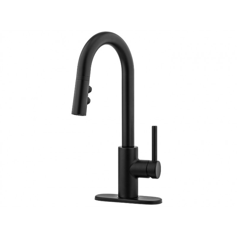 Stellen 1-Handle Pull Down Bar And Prep Faucet - Black