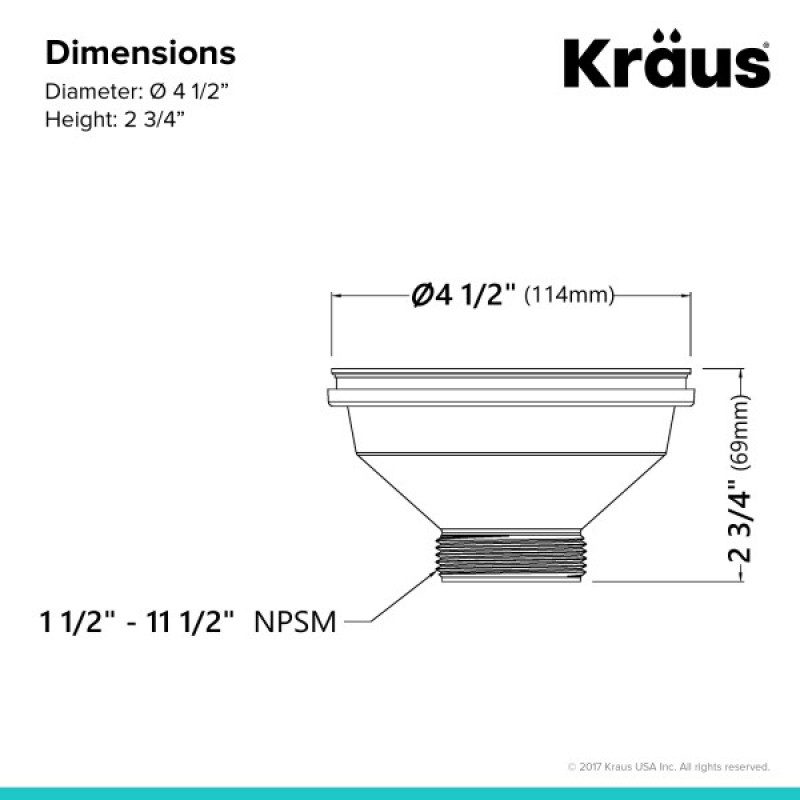Kraus Kitchen Sink Strainer in Black