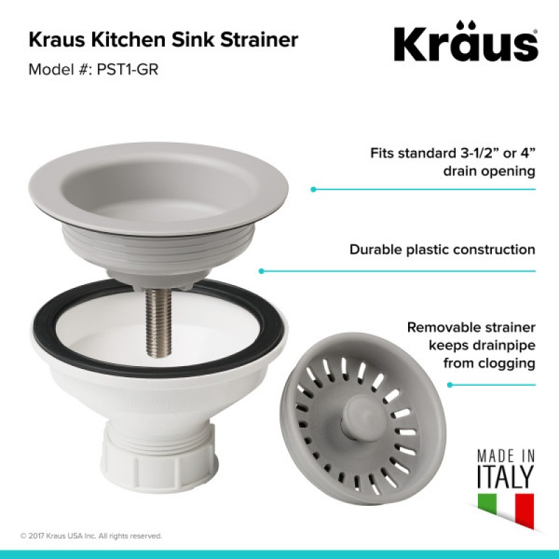 Kraus Kitchen Sink Strainer in Grey
