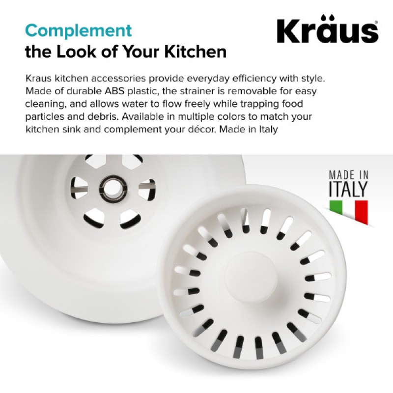 Kraus Kitchen Sink Strainer in White