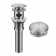 Pop-Up Drain for Bathroom Sink with Overflow in Spot-Free Stainless Steel Pop-Up Drain for Bathroom Sink with Overflow in Spot-Free Stainless Steel