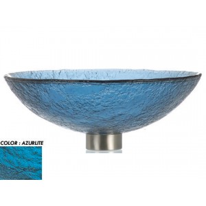 Round 16" Textured Glass Vessel Sink - Azurli...
