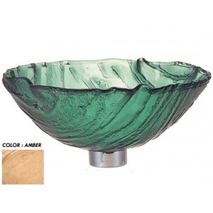 Round 15" Thick Wave Glass Vessel Sink - Ambe...