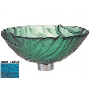 Round 15" Thick Wave Glass Vessel Sink - Azur...