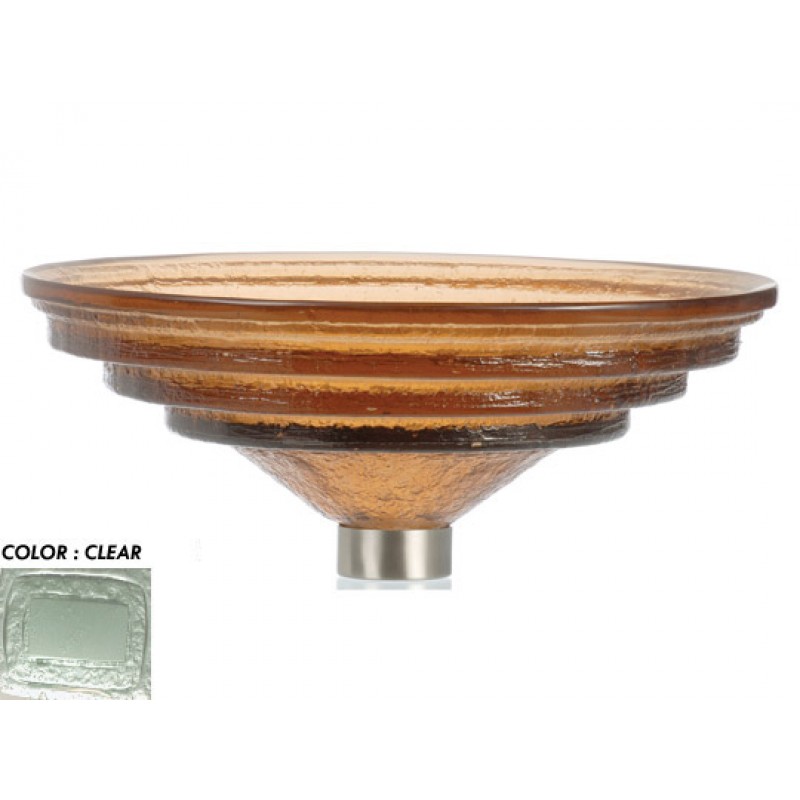Round 19"  Multi Level Glass Vessel Sink - Clear