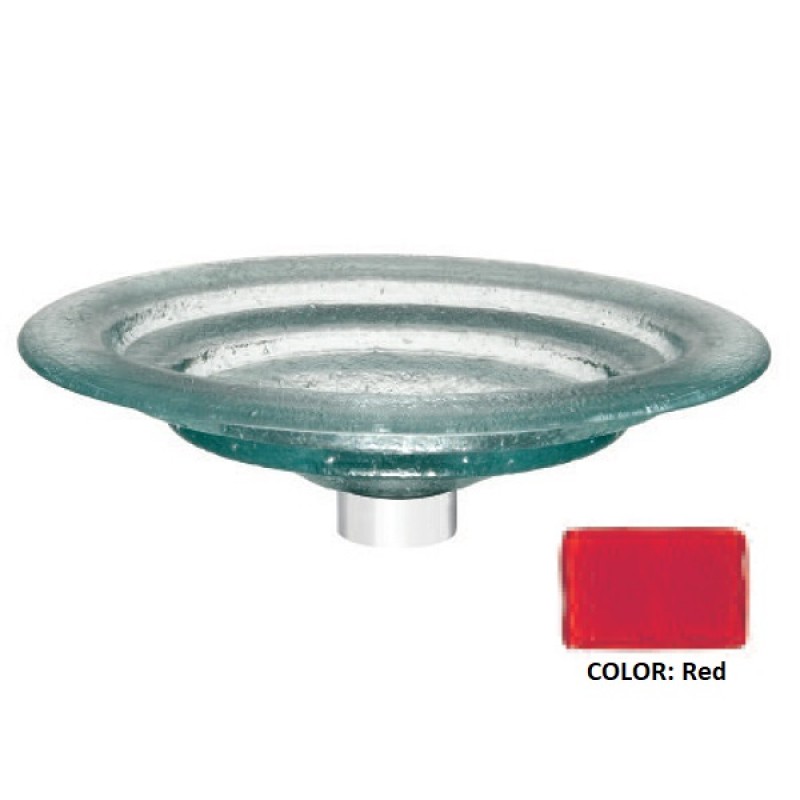 Round Glass Vessel with 3 Levels - Artistic Red