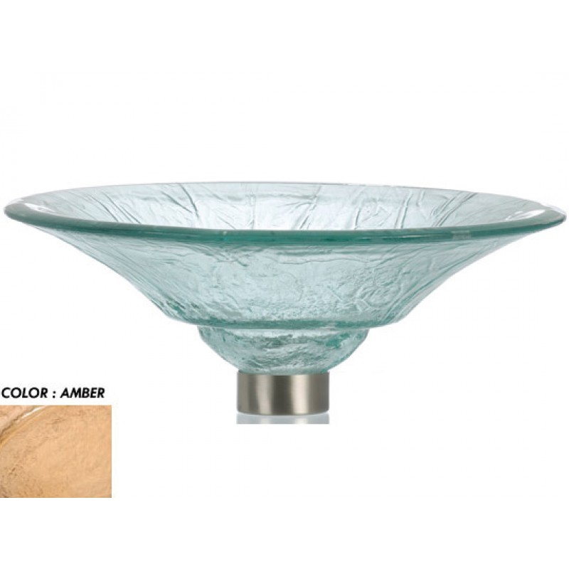 Round 18" Cone Two Level Glass Vessel Sink - Amber