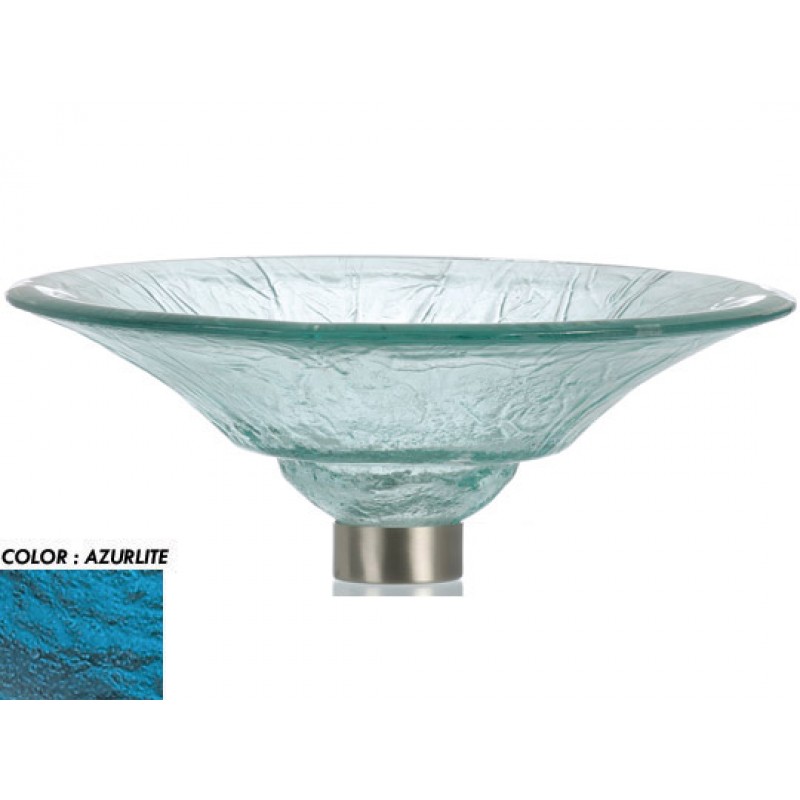 Round 18" Cone Two Level Glass Vessel Sink - Azurlite
