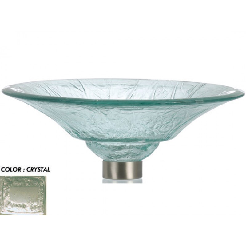 Round 18" Cone Two Level Glass Vessel Sink - Crystal