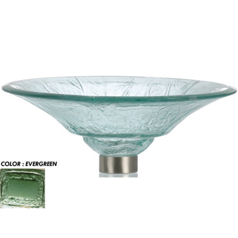 Round 18" Cone Two Level Glass Vessel Sink - Evergreen