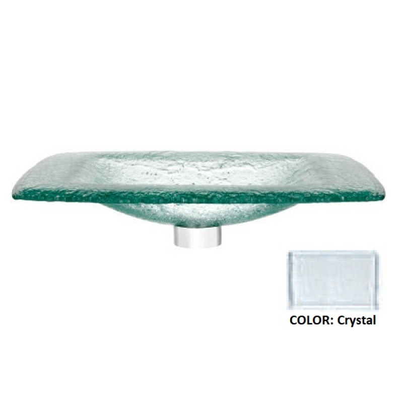Organic Rectangular Glass Vessel Sink - Crystal