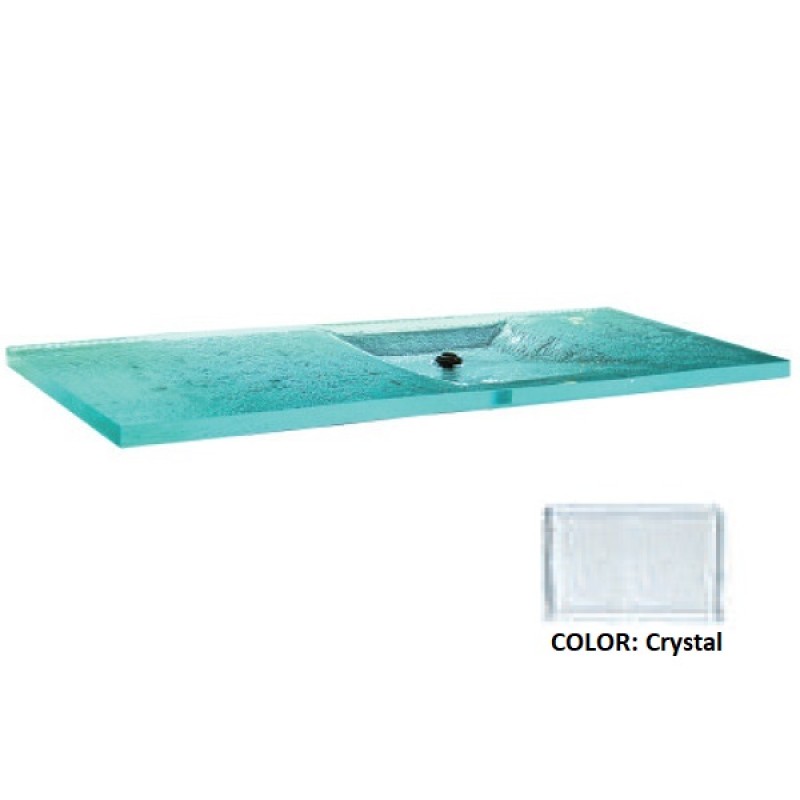 La Michelle Deco Integral Glass Countertop Sink - Crystal