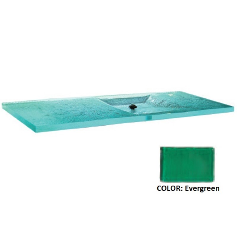 La Michelle Deco Integral Glass Countertop Sink - Evergreen